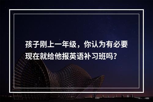 孩子刚上一年级，你认为有必要现在就给他报英语补习班吗？