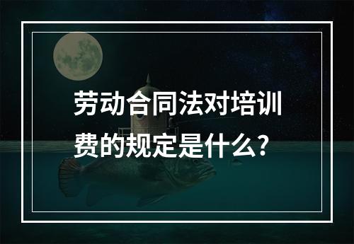 劳动合同法对培训费的规定是什么?