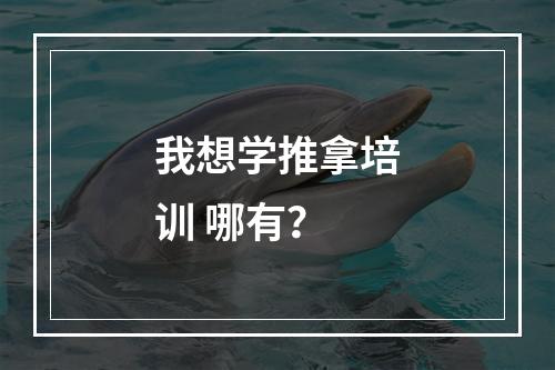 我想学推拿培训 哪有？