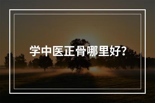 学中医正骨哪里好？