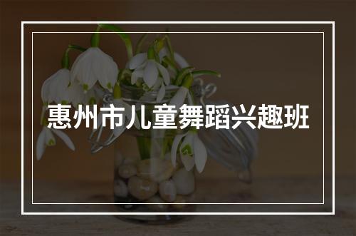 惠州市儿童舞蹈兴趣班