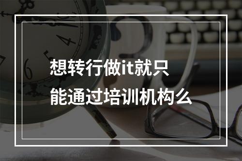 想转行做it就只能通过培训机构么