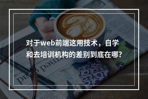 对于web前端这用技术，自学和去培训机构的差别到底在哪？