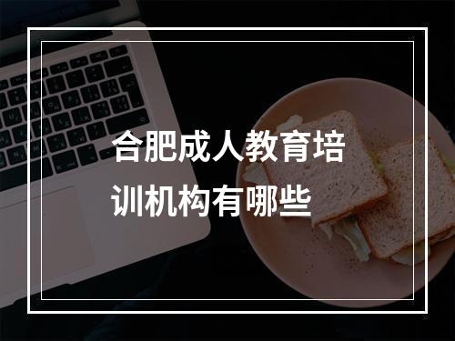 合肥成人教育培训机构有哪些