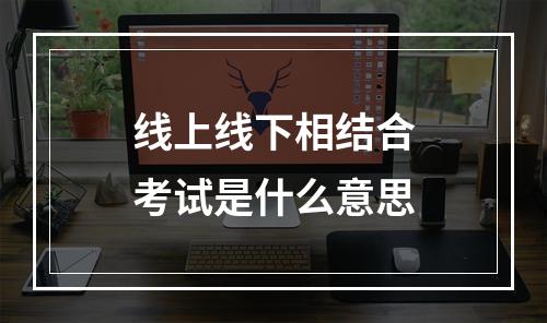 线上线下相结合考试是什么意思