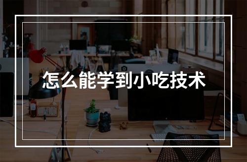 怎么能学到小吃技术