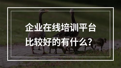 企业在线培训平台比较好的有什么？