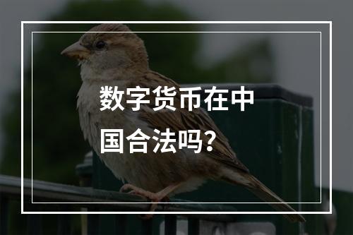 数字货币在中国合法吗？