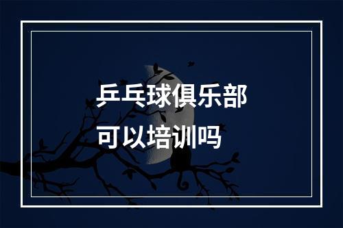 乒乓球俱乐部可以培训吗