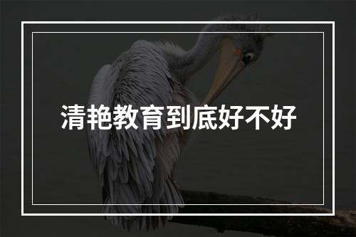 清艳教育到底好不好