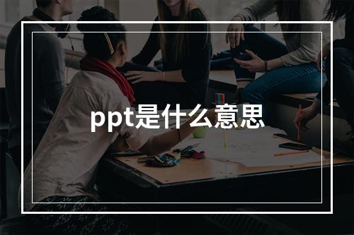 ppt是什么意思