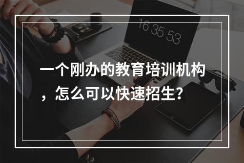 一个刚办的教育培训机构，怎么可以快速招生？