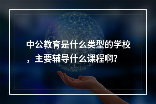 中公教育是什么类型的学校，主要辅导什么课程啊？