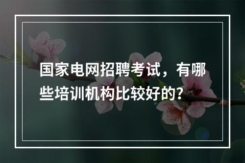 国家电网招聘考试，有哪些培训机构比较好的？