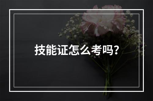 技能证怎么考吗？