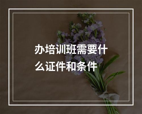 办培训班需要什么证件和条件