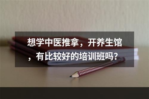 想学中医推拿，开养生馆，有比较好的培训班吗？