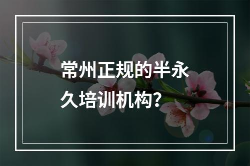 常州正规的半永久培训机构？