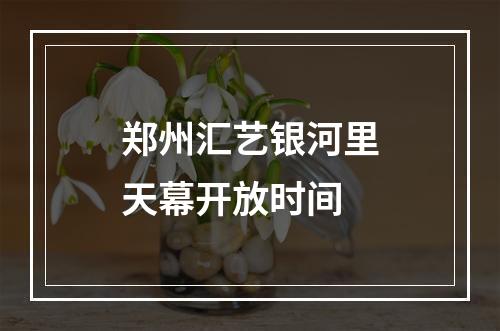 郑州汇艺银河里天幕开放时间