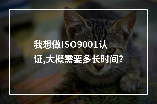 我想做ISO9001认证,大概需要多长时间?