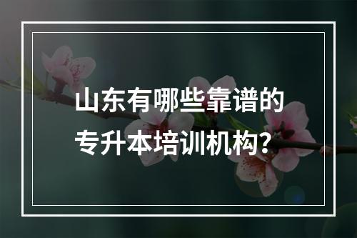 山东有哪些靠谱的专升本培训机构？