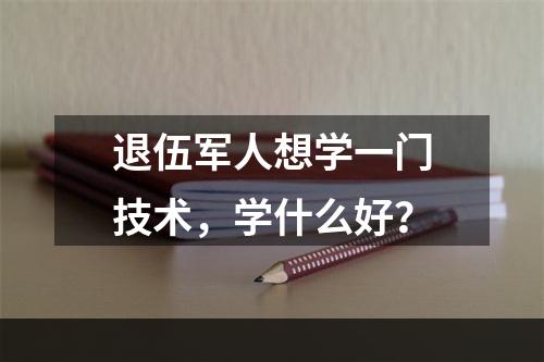 退伍军人想学一门技术，学什么好？