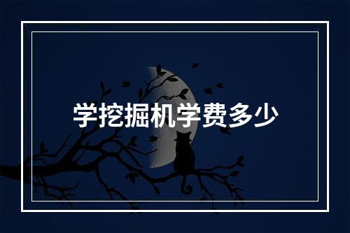 学挖掘机学费多少