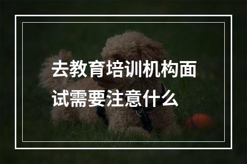 去教育培训机构面试需要注意什么