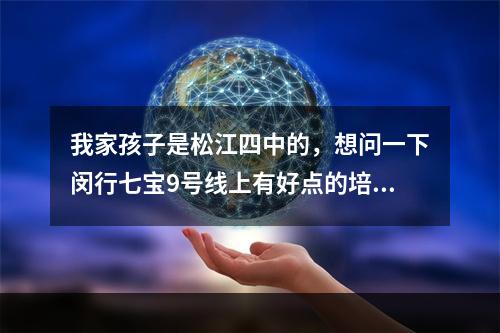 我家孩子是松江四中的，想问一下闵行七宝9号线上有好点的培训补习班？