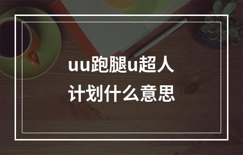 uu跑腿u超人计划什么意思