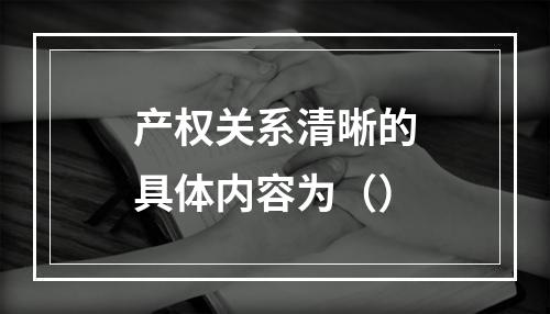 产权关系清晰的具体内容为（）