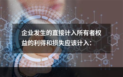 企业发生的直接计入所有者权益的利得和损失应该计入：