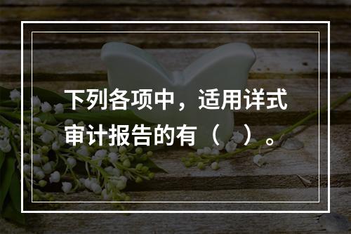 下列各项中，适用详式审计报告的有（　）。