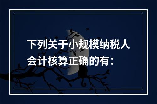 下列关于小规模纳税人会计核算正确的有：