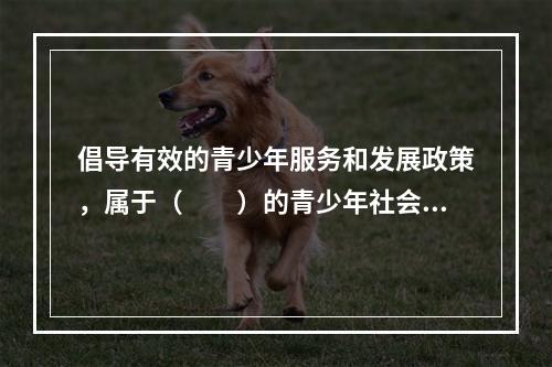 倡导有效的青少年服务和发展政策，属于（　　）的青少年社会工作