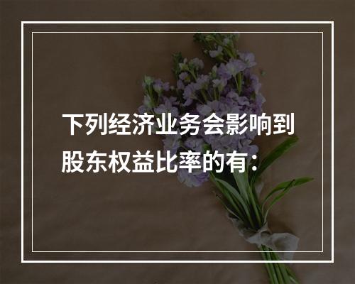 下列经济业务会影响到股东权益比率的有：