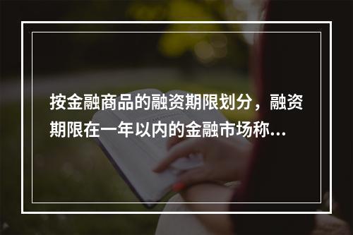 按金融商品的融资期限划分，融资期限在一年以内的金融市场称为（