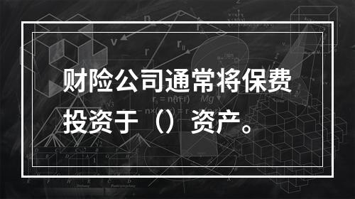 财险公司通常将保费投资于（）资产。