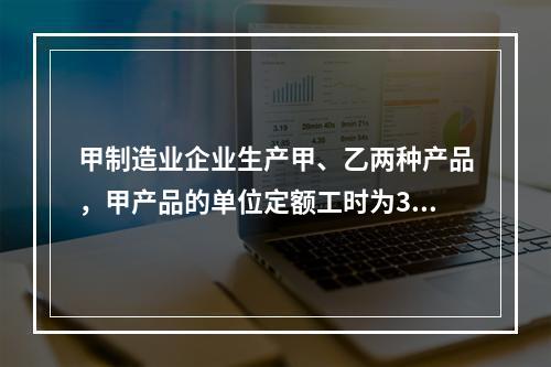 甲制造业企业生产甲、乙两种产品，甲产品的单位定额工时为30小