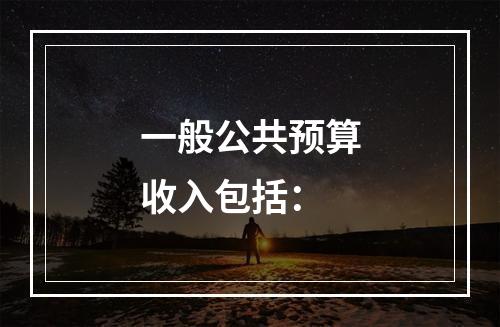 一般公共预算收入包括：