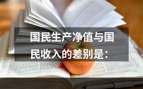 国民生产净值与国民收入的差别是：