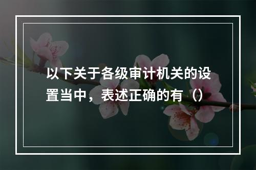 以下关于各级审计机关的设置当中，表述正确的有（）