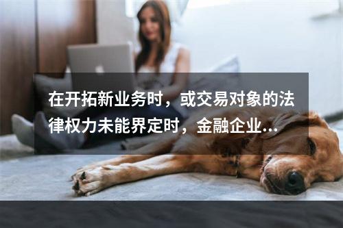 在开拓新业务时，或交易对象的法律权力未能界定时，金融企业尤其