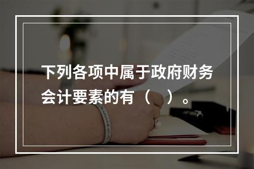 下列各项中属于政府财务会计要素的有（　）。