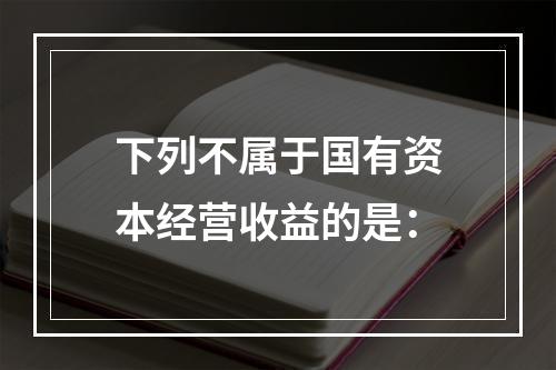 下列不属于国有资本经营收益的是：