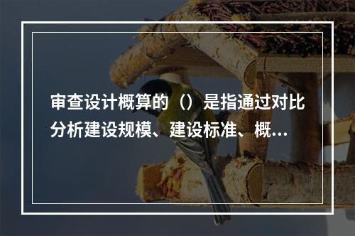 审查设计概算的（）是指通过对比分析建设规模、建设标准、概算编