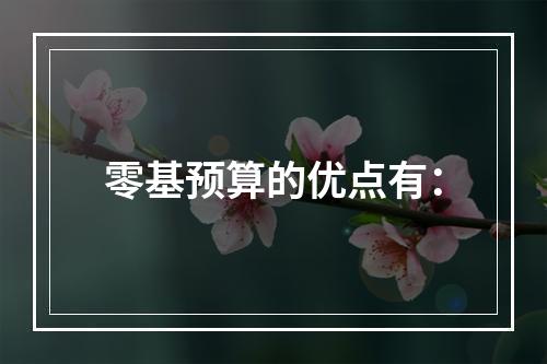 零基预算的优点有：