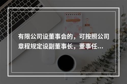 有限公司设董事会的，可按照公司章程规定设副董事长，董事任期最