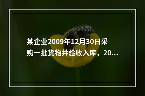 某企业2009年12月30日采购一批货物并验收入库，2010