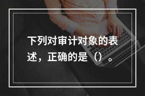 下列对审计对象的表述，正确的是（）。